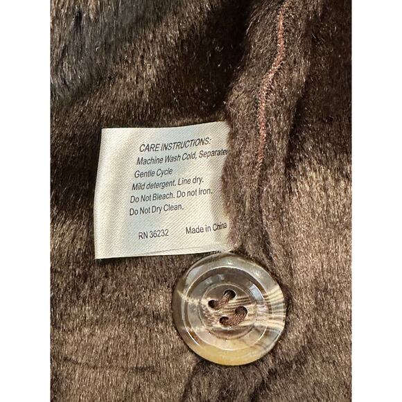 Gallery XL Ladies Faux Leather & Suede Button Down & Hooded Mid Length Coat - Picture 13 of 16